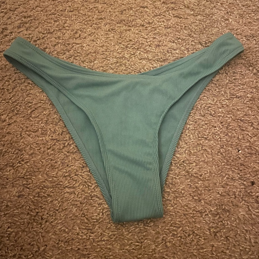 green ribbed bikini bottoms